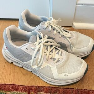 OnCloud Running women’s  Gray and White Athletic Shoes